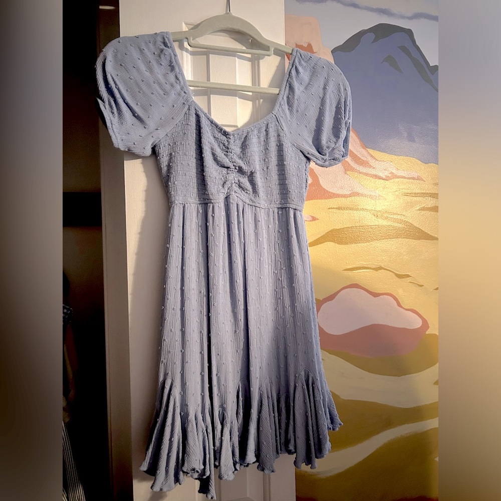 🪩altar’d state mini dress SIZE: xs  COLOR: light blue